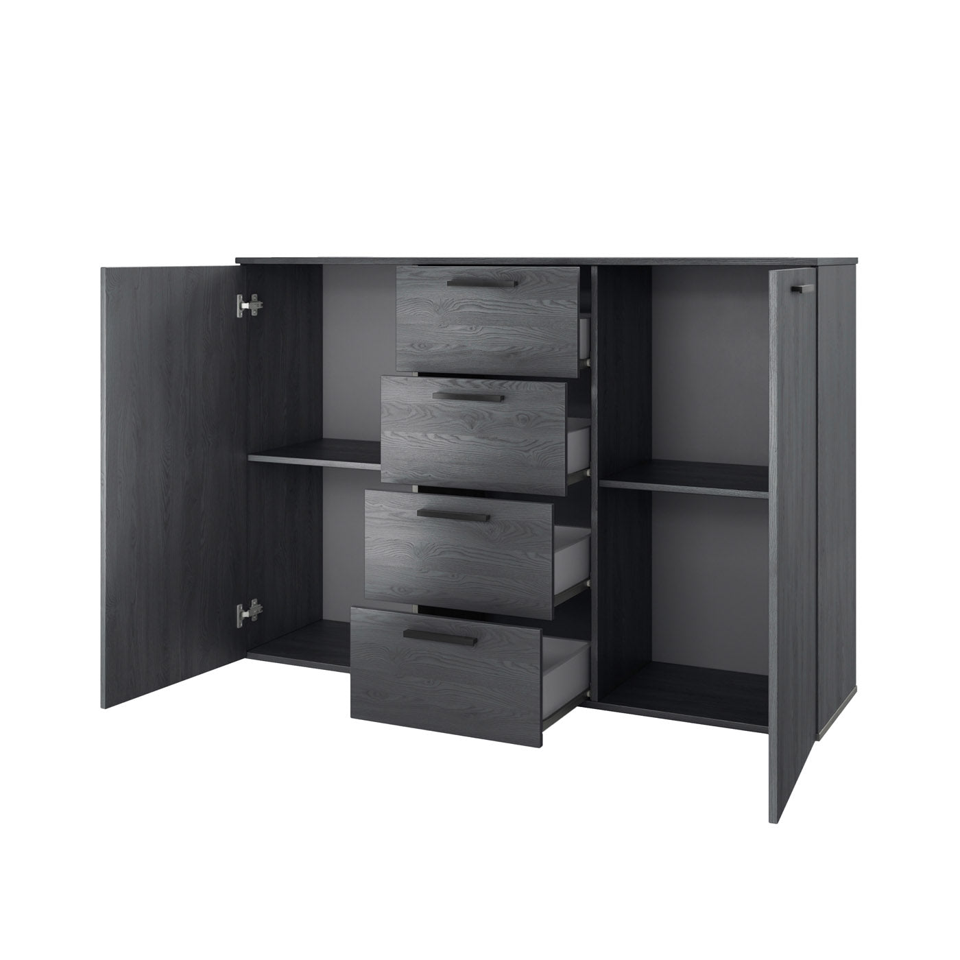 Kumode Galateja 132/93/38 cm carbon ozols - N1 Home