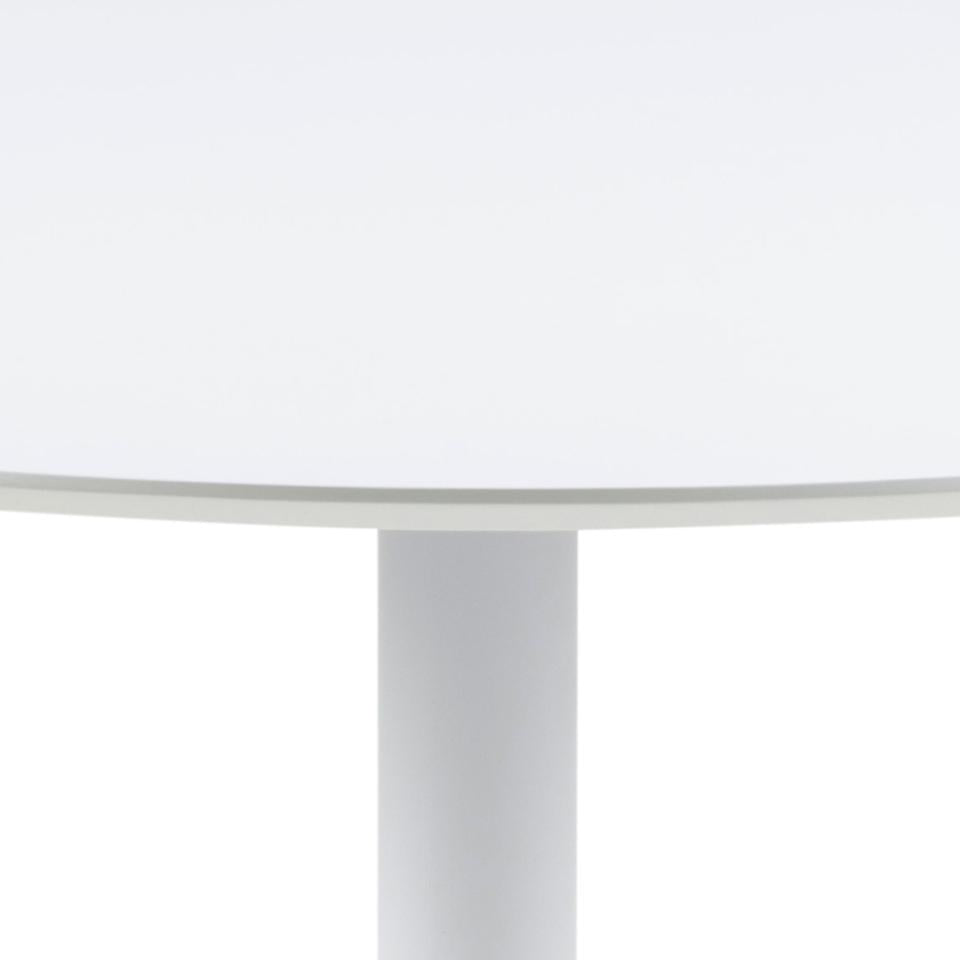 IBI apaļš pusdienu galds, balti NC krāsots MDF,Ø110x74 cm