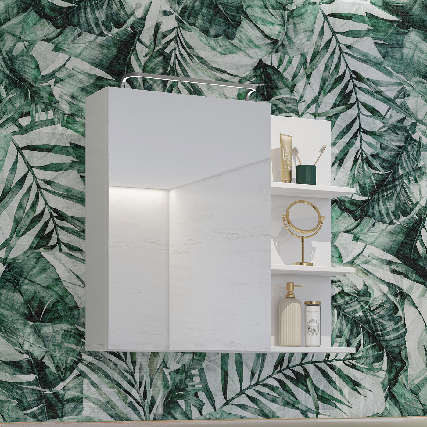 Skapis Iriva 35/30/172 cm balts/melns