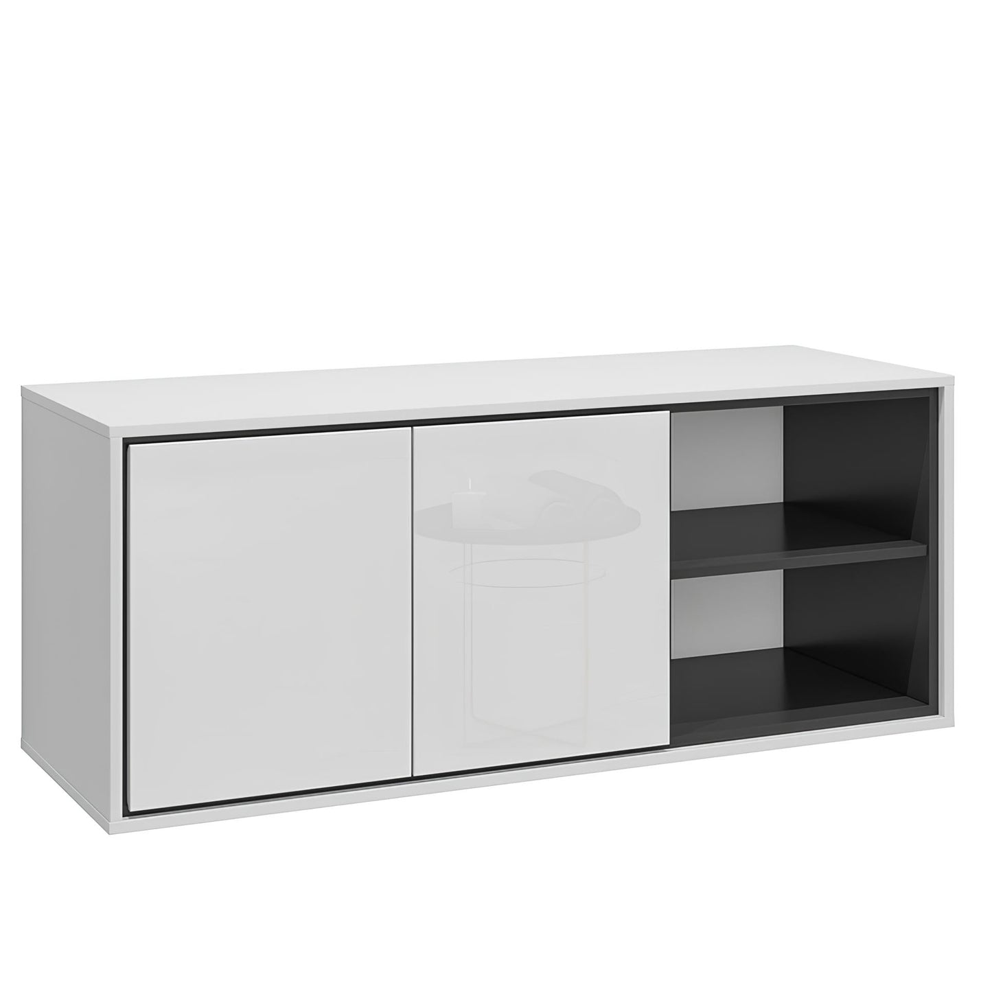 Skapis Iriva 120/48/51 cm balts/melns