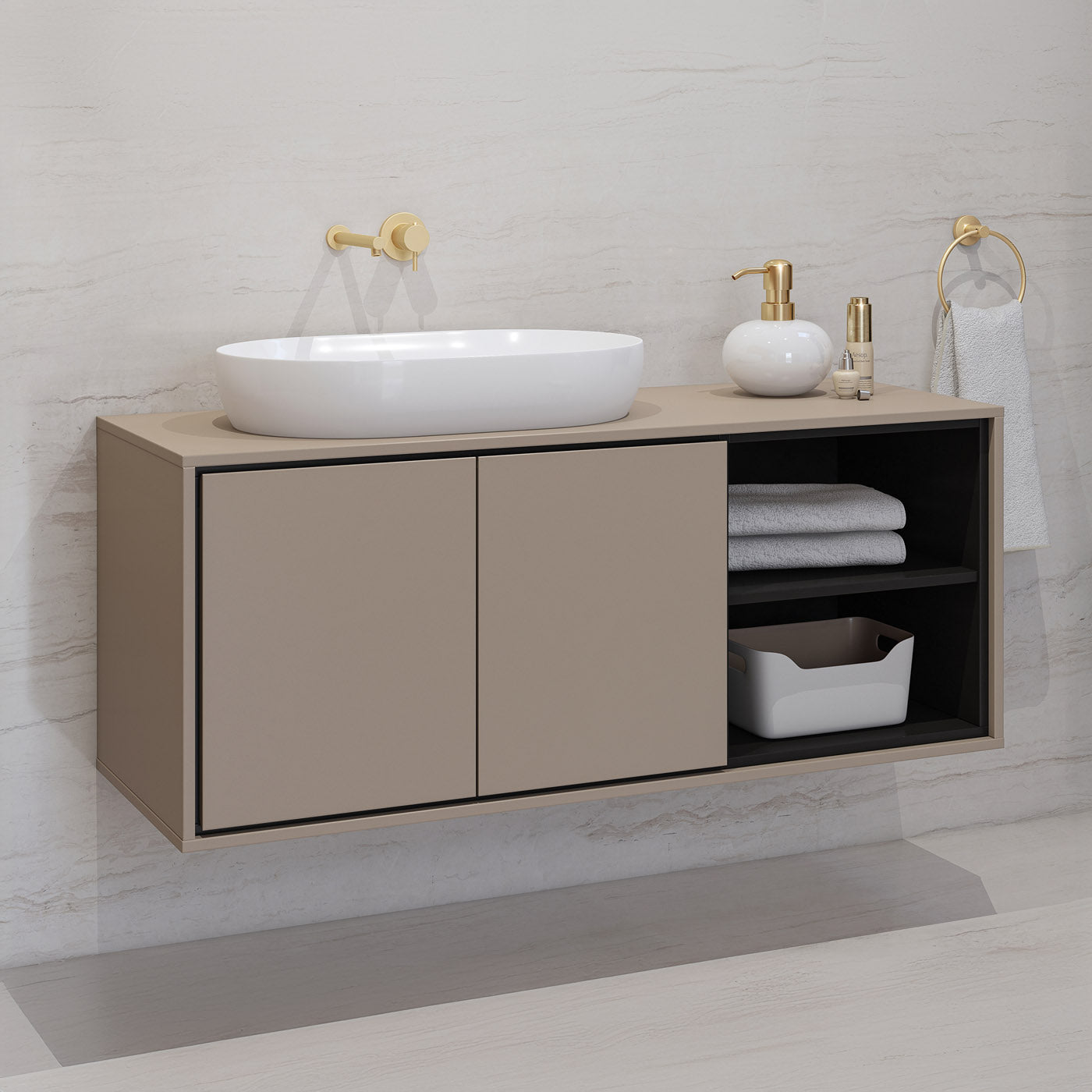 Skapis Iriva 120/48/51 cm congo/melns