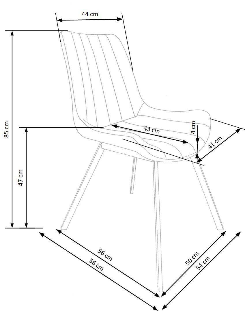 JK pelēks/melns krēsls 54/43/85/47 cm
