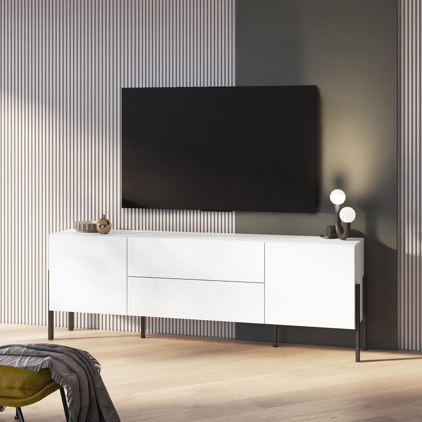 Kumode Jukka 204/70/40 cm balts - N1 Home
