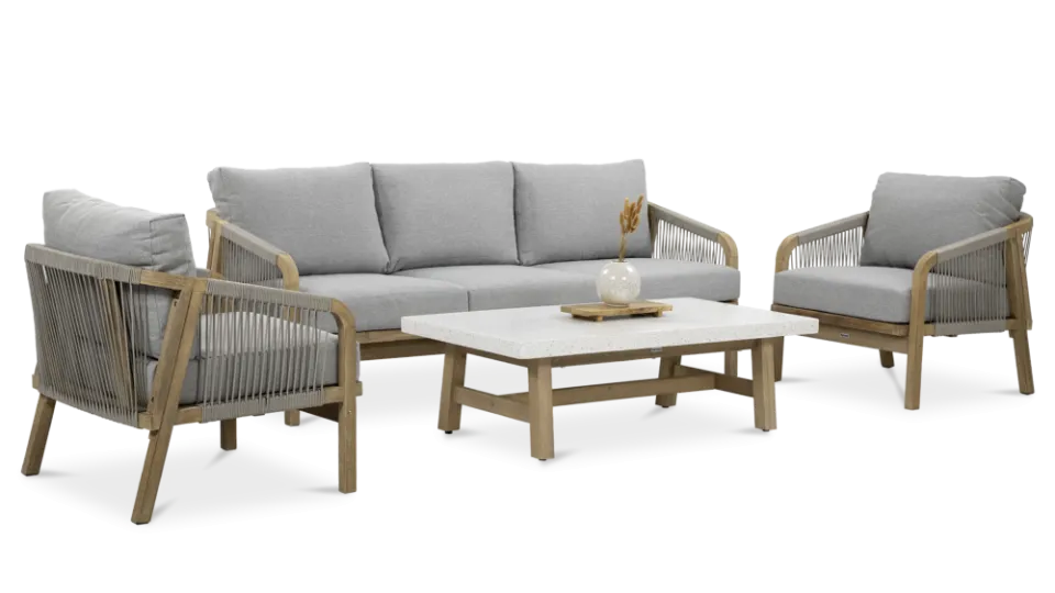 Koka dārza mēbeļu komplekts Jaco Caffe pelēks - N1 Home