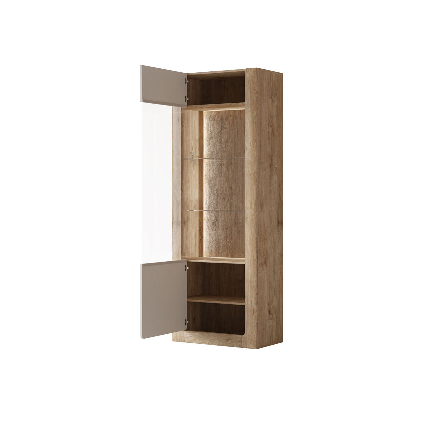 Skapis Kavasari 73/200/41 cm Hamilton ozols/melns