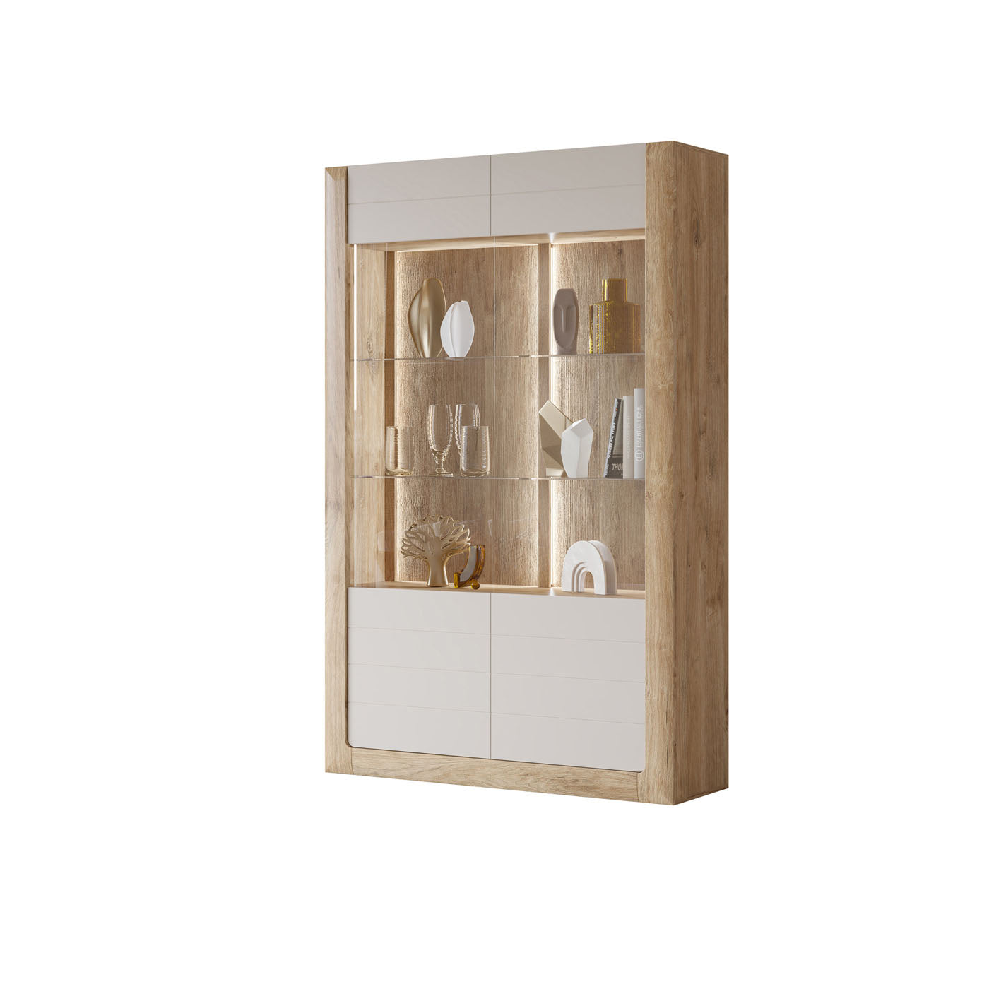 Skapis Kavasari 129/200/41 cm Hamilton ozols/kašmirs - N1 Home