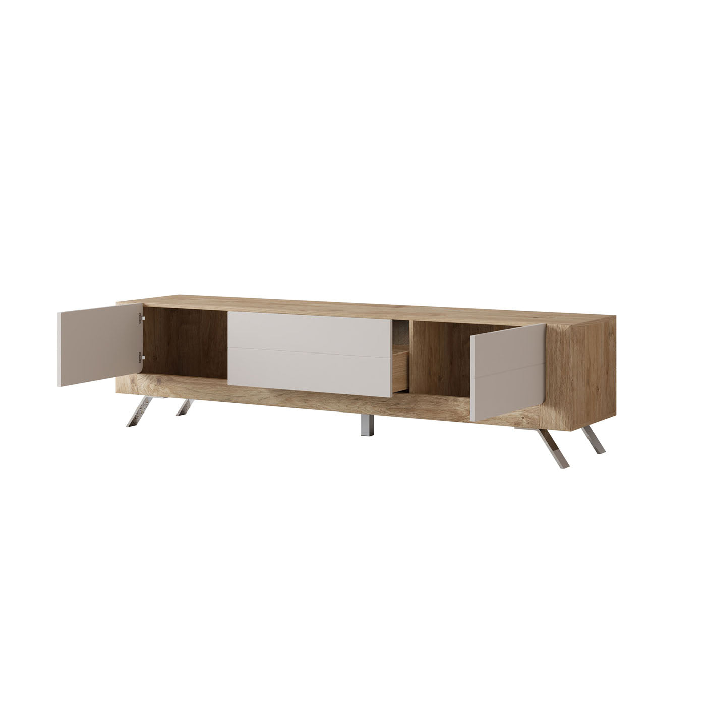 TV skapis Kavasari 199/48/52 cm Hamilton ozols/kašmirs - N1 Home