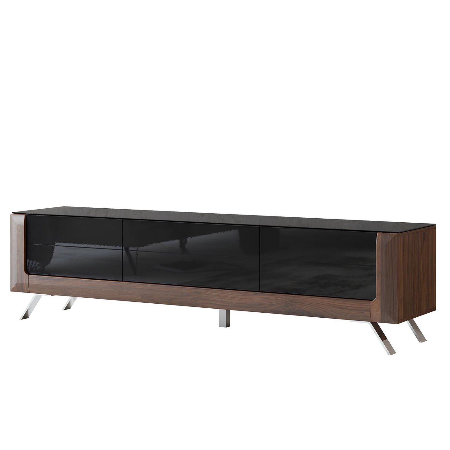 TV skapis Kavasari 199/48/52 cm Kolumbijas valrieksts/melns - N1 Home