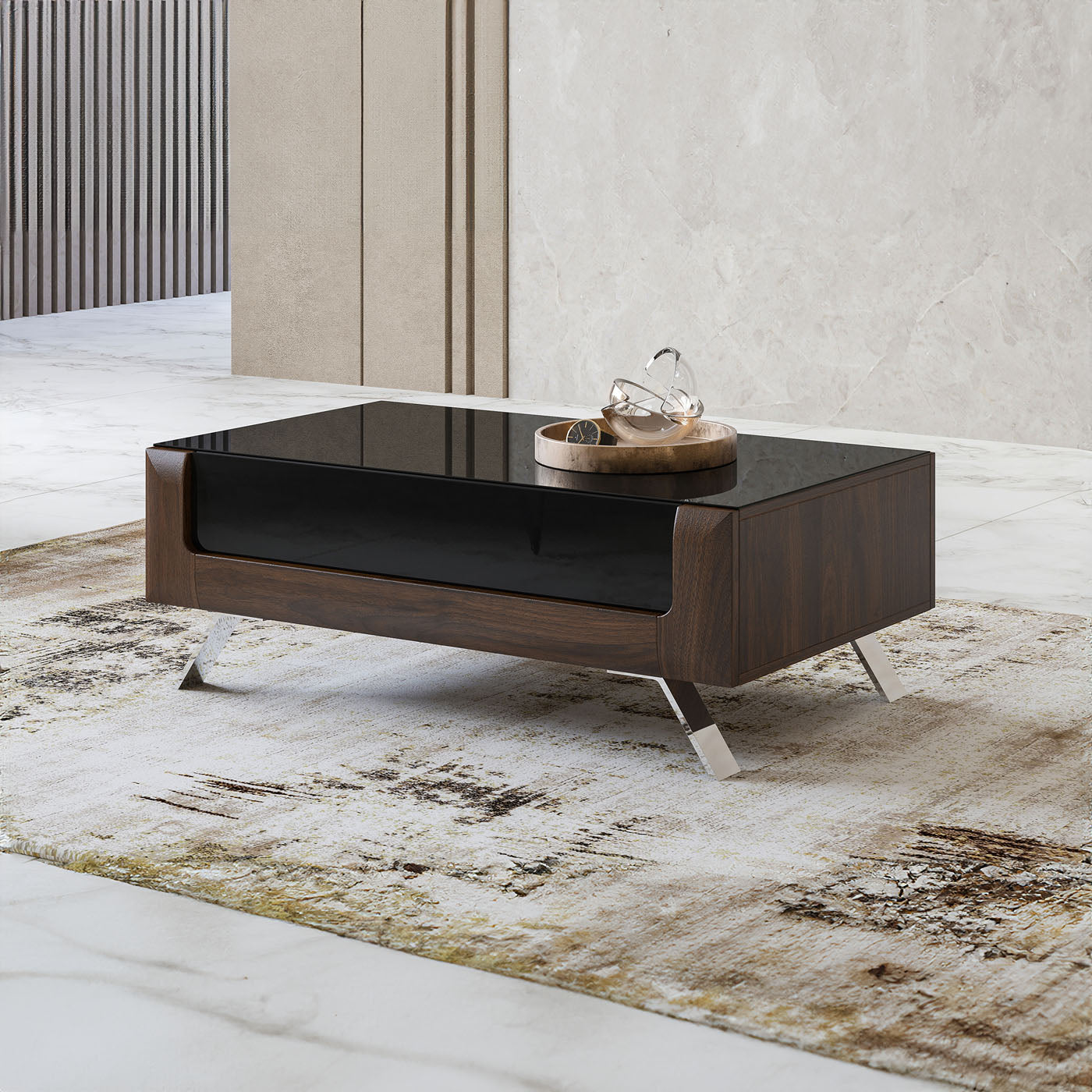 Kafijas galds Kavasari 110/45/65 cm Kolumbijas valrieksts/melns - N1 Home