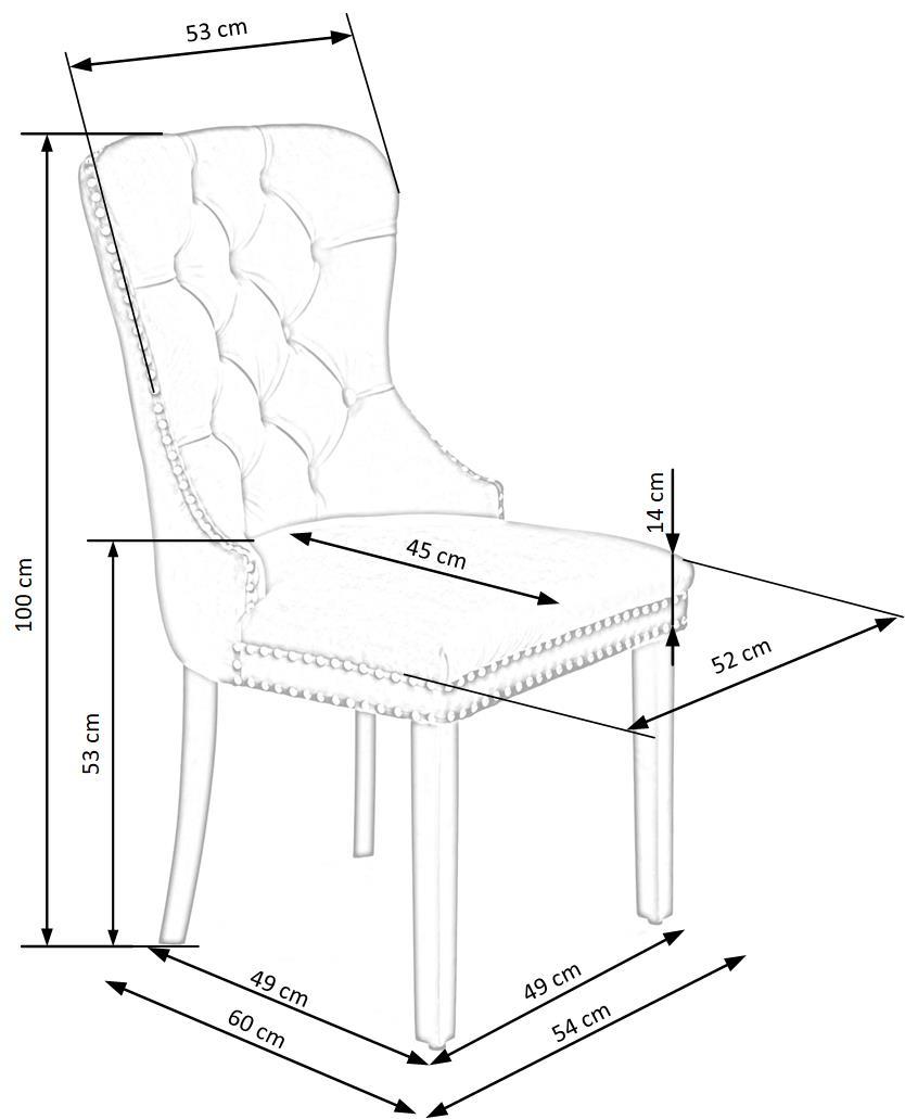 KR melns/krēsli: pelēks 54/60/100/53 cm