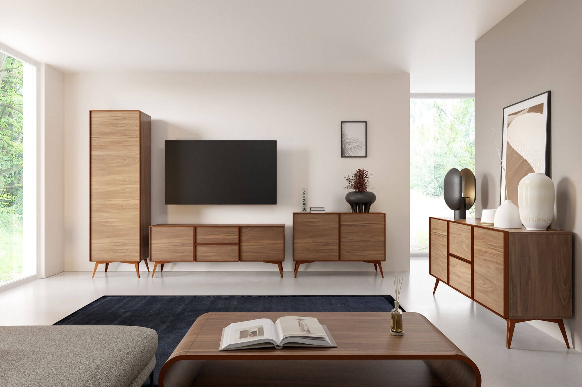 TV skapis Maveja 161/38/62 cm melns/varš - N1 Home