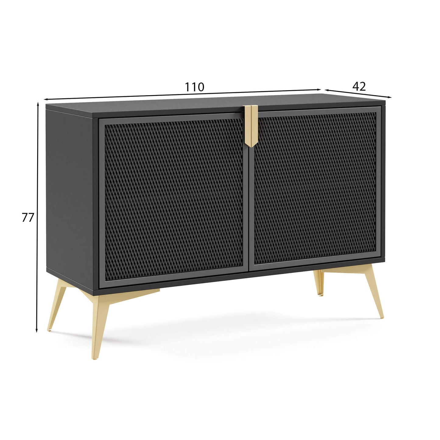 Kumode Bravis 110/42/77 cm melns/zelts - N1 Home