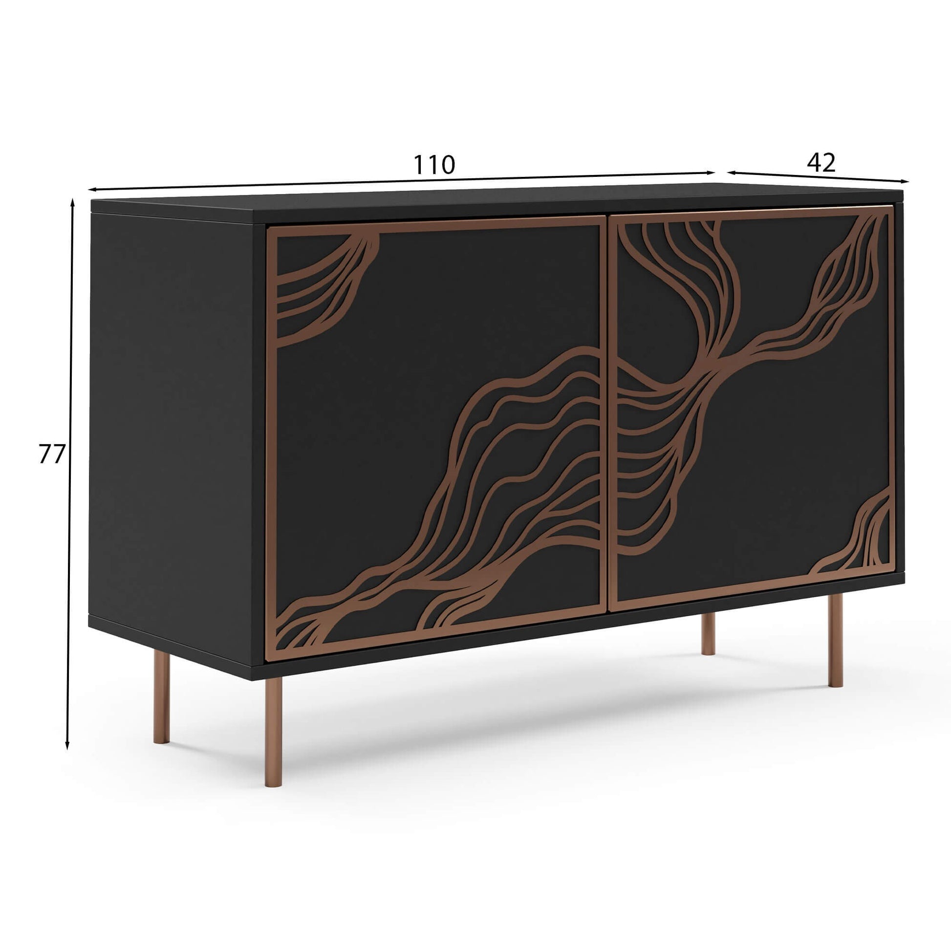 Kumode Maros 110/42/77 cm melns/varš - N1 Home