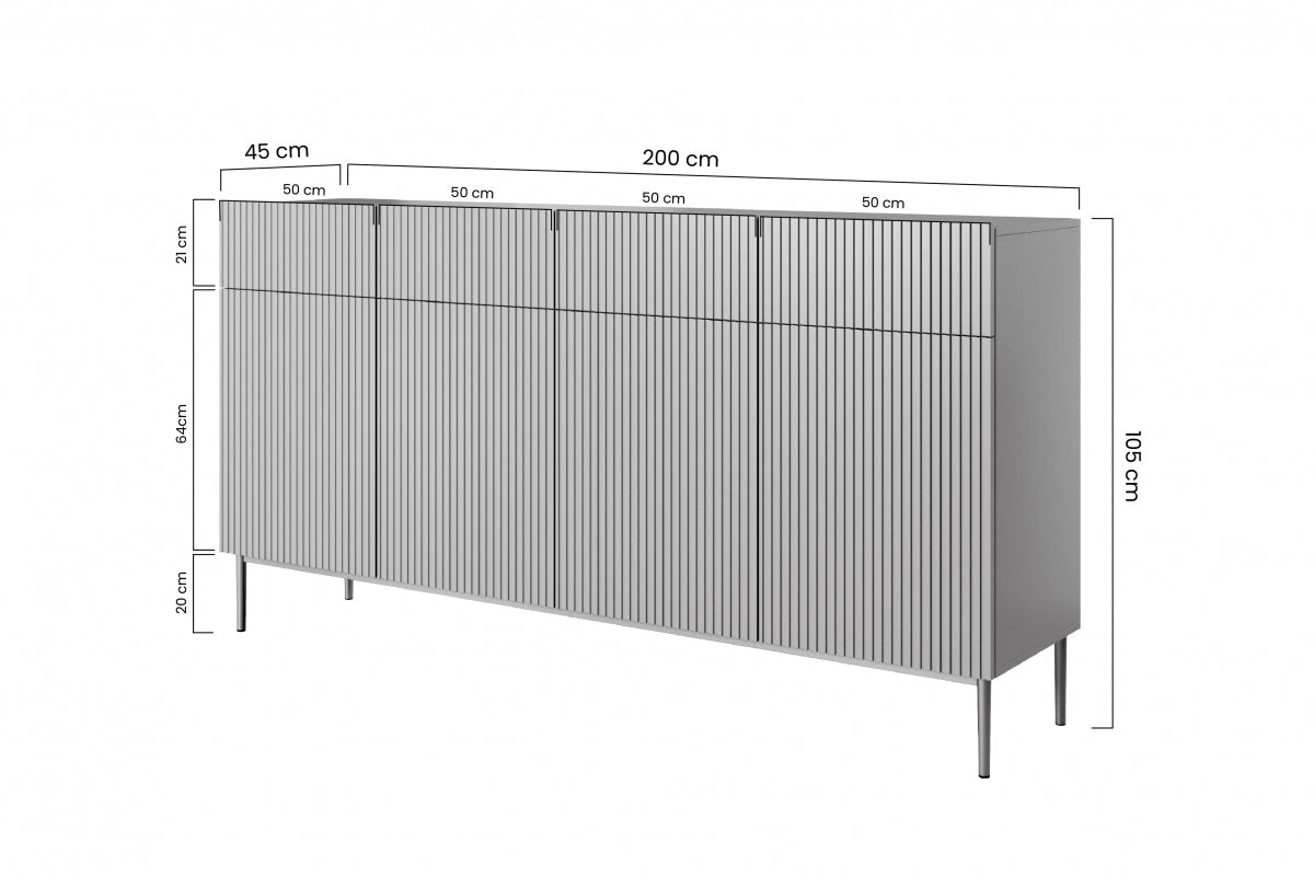 Kumode AUSTIN melnas kājas 200/105/45 antik rozā