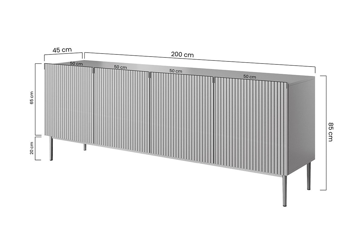 Kumode AUSTIN melnas kājas 200/85/45 kašmirs