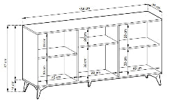 Kumode DIAMOND Oak Evoke 154x77x39 cm