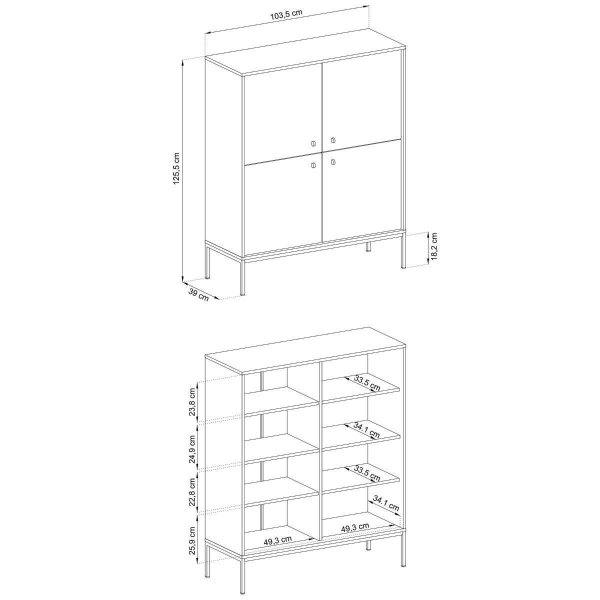 Kumode MN tumši zila 103,5x125,5x39 cm