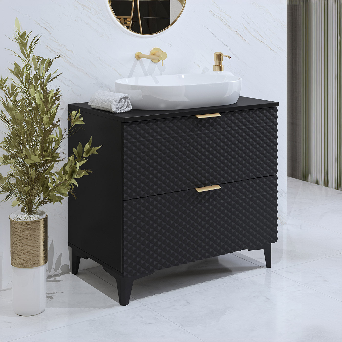 Skapis Lors 80/49/63 cm melns