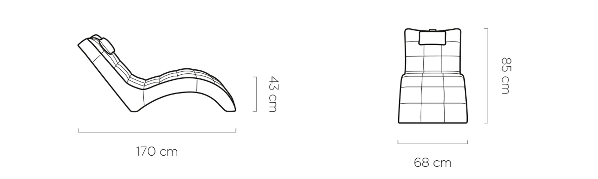 Kušete LOFT 170/68/85 cm - N1 Home