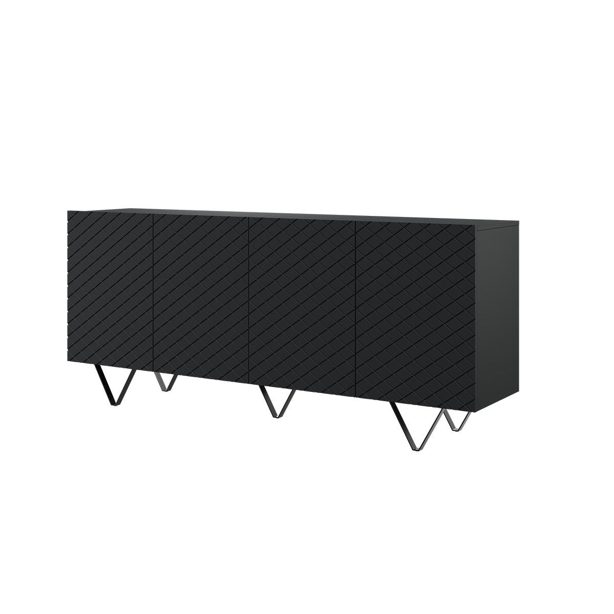 LUKKA kumodes 190/83 /42 cm melns/melns