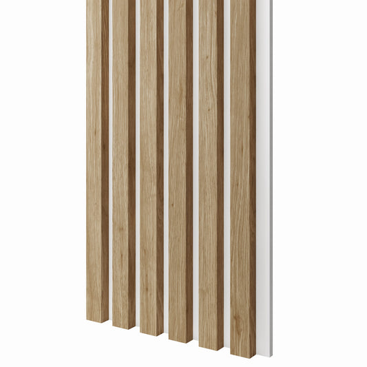 Lamele slim uz balta MDF plātnes eiropas ozols 300x24x2750 mm - N1 Home