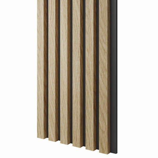 Lamele slim uz melna MDF plātnes eiropas ozols 300x24x2750 mm - N1 Home