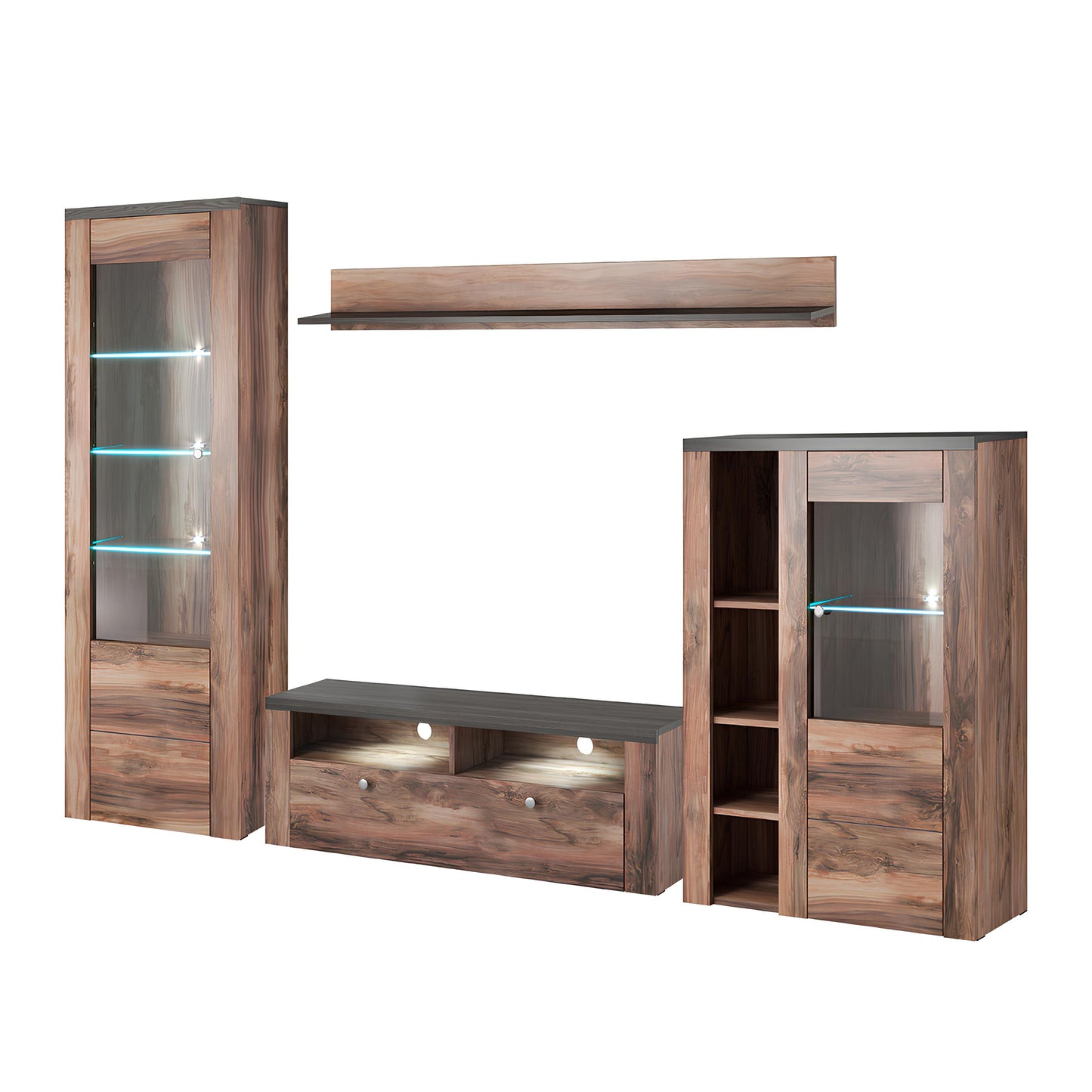 Sienas bloks Laroš 240+/206/37 cm touchwood/satīna nusbaum