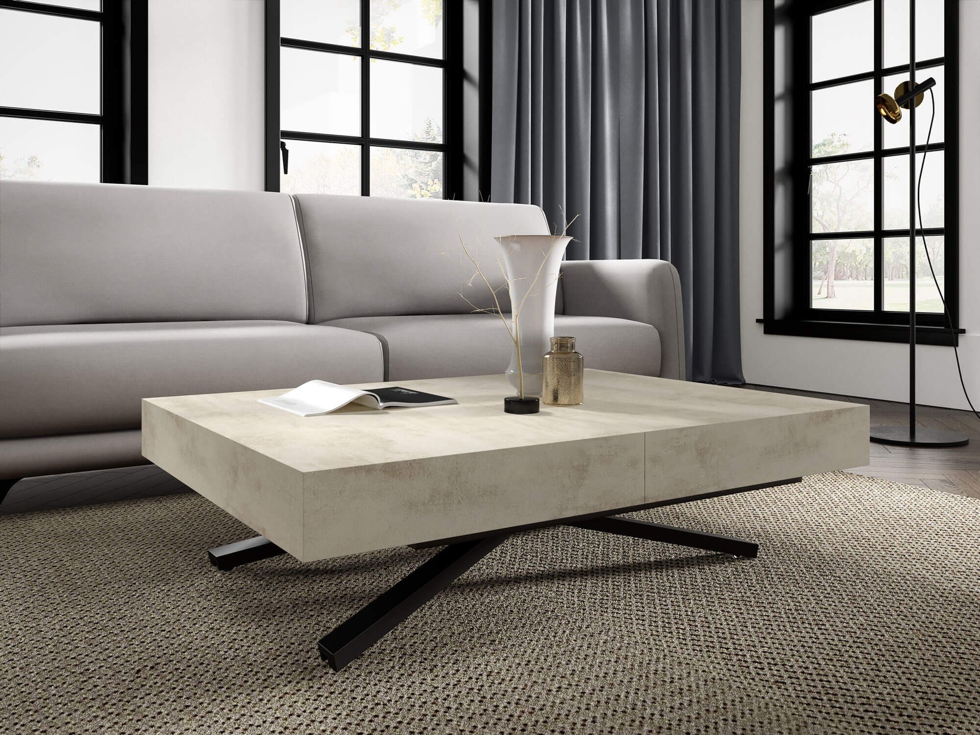 Galds Tiks X 27-80/120-200/80 cm balts hromix - N1 Home