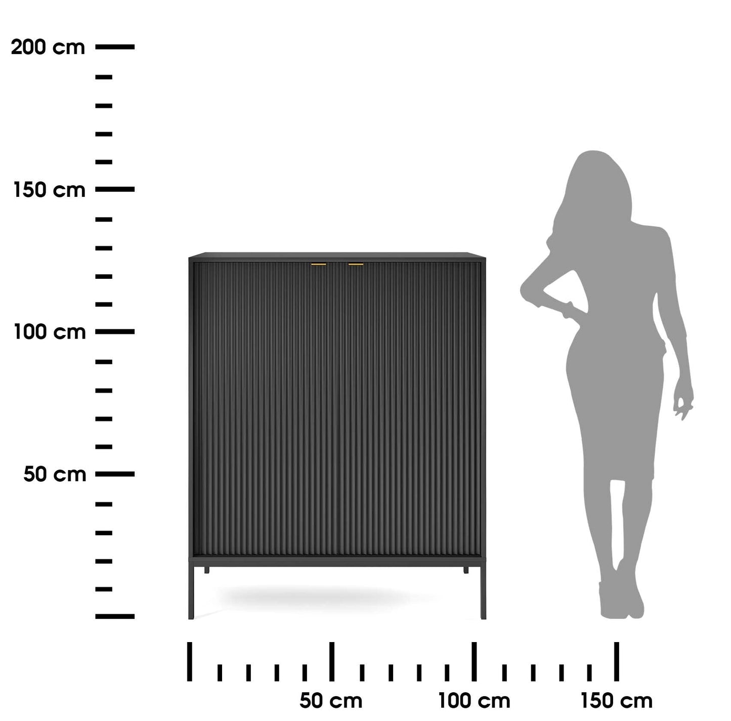 Lielā kumode NV melna 104x125x39 cm