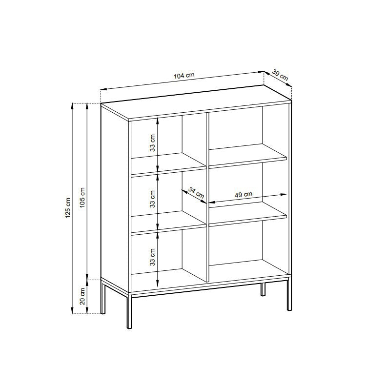 Lielā kumode NV melna 104x125x39 cm