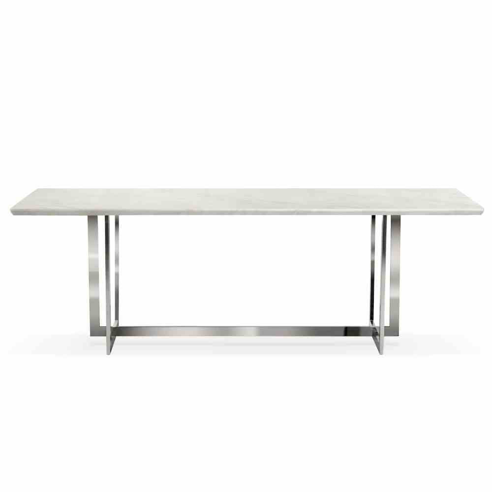 MARBLE galds 180x90 balts marmors / sudraba kāja