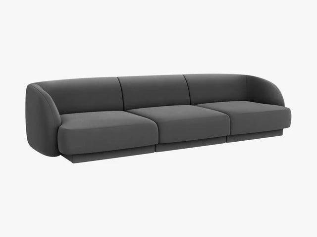 Dīvāns Miley Micadoni 255/90/70 cm Velvet Bluvel 14 Grey