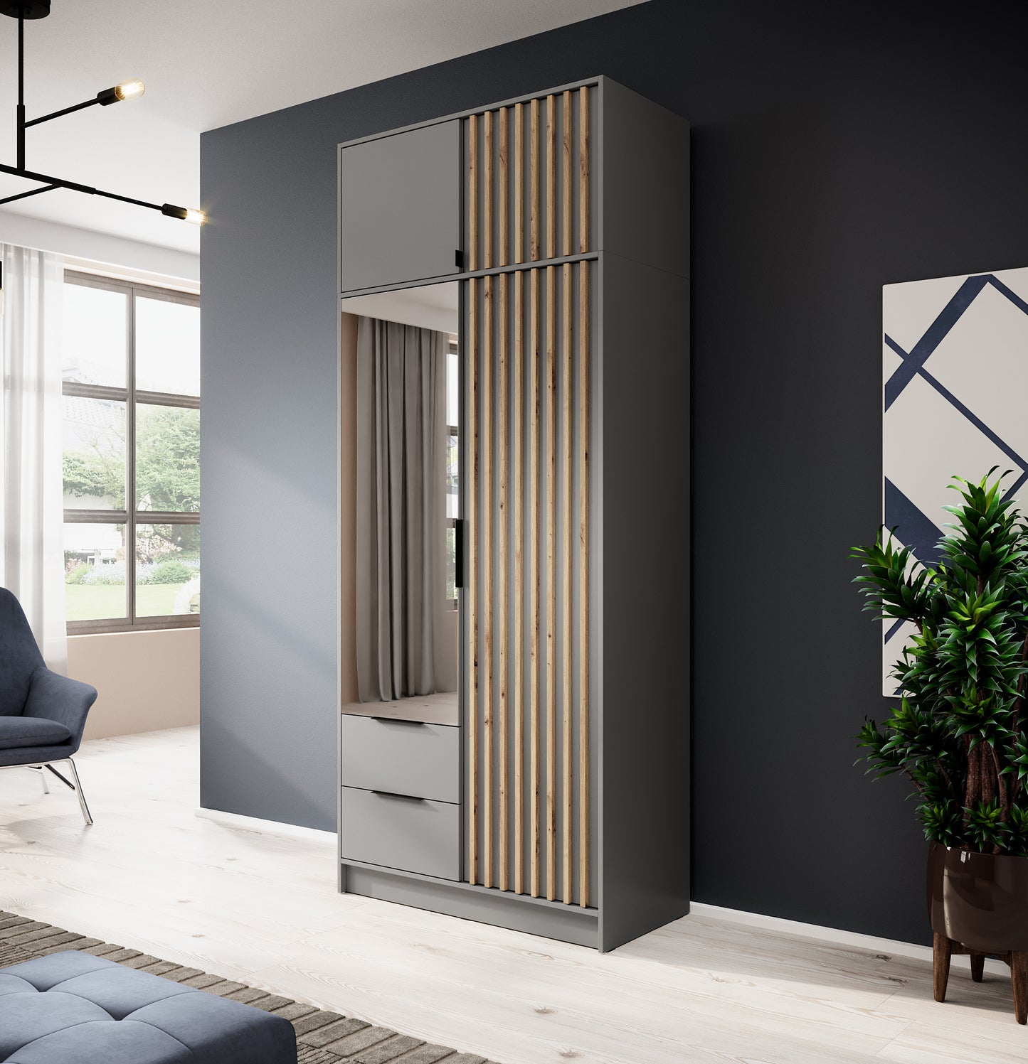 Mezonīna piebūve līdz skapim Neko 105/51/50 cm kašmirs - N1 Home