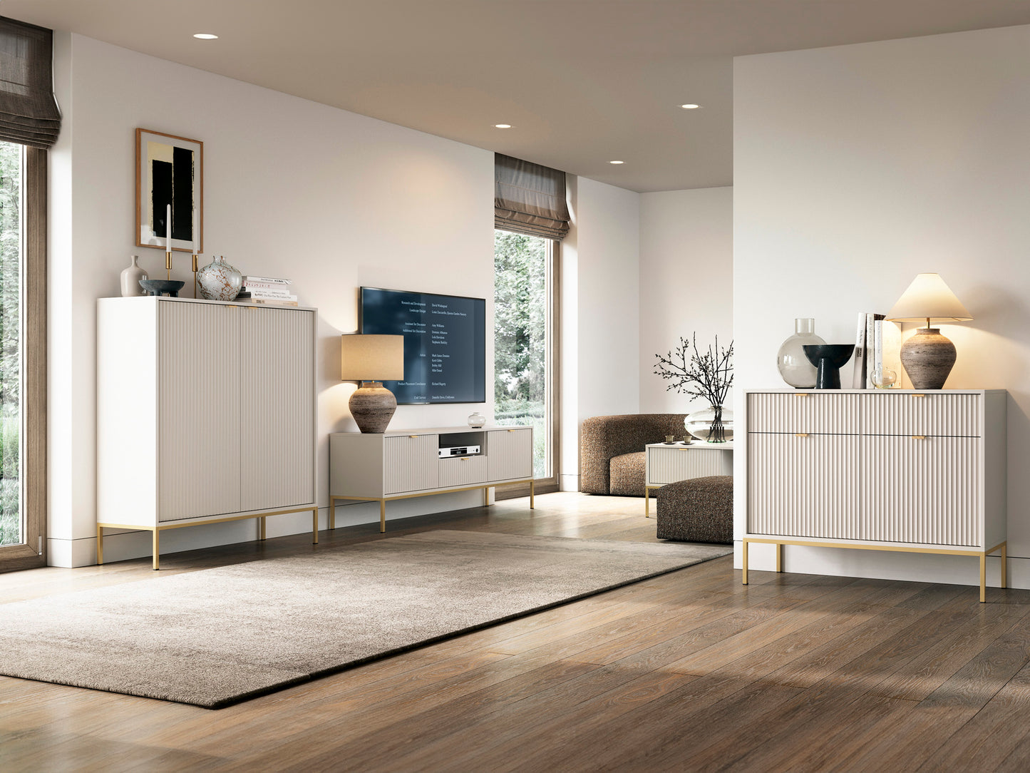 Naktsskapītis NV 54/56/39 cm kašmirs/zelts - N1 Home