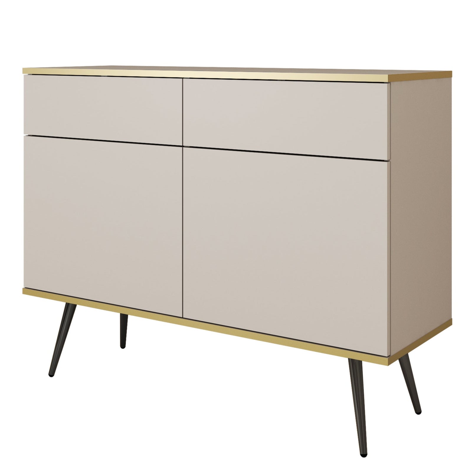 Kumode O2 107/85/39 cm bēšs/melns - N1 Home