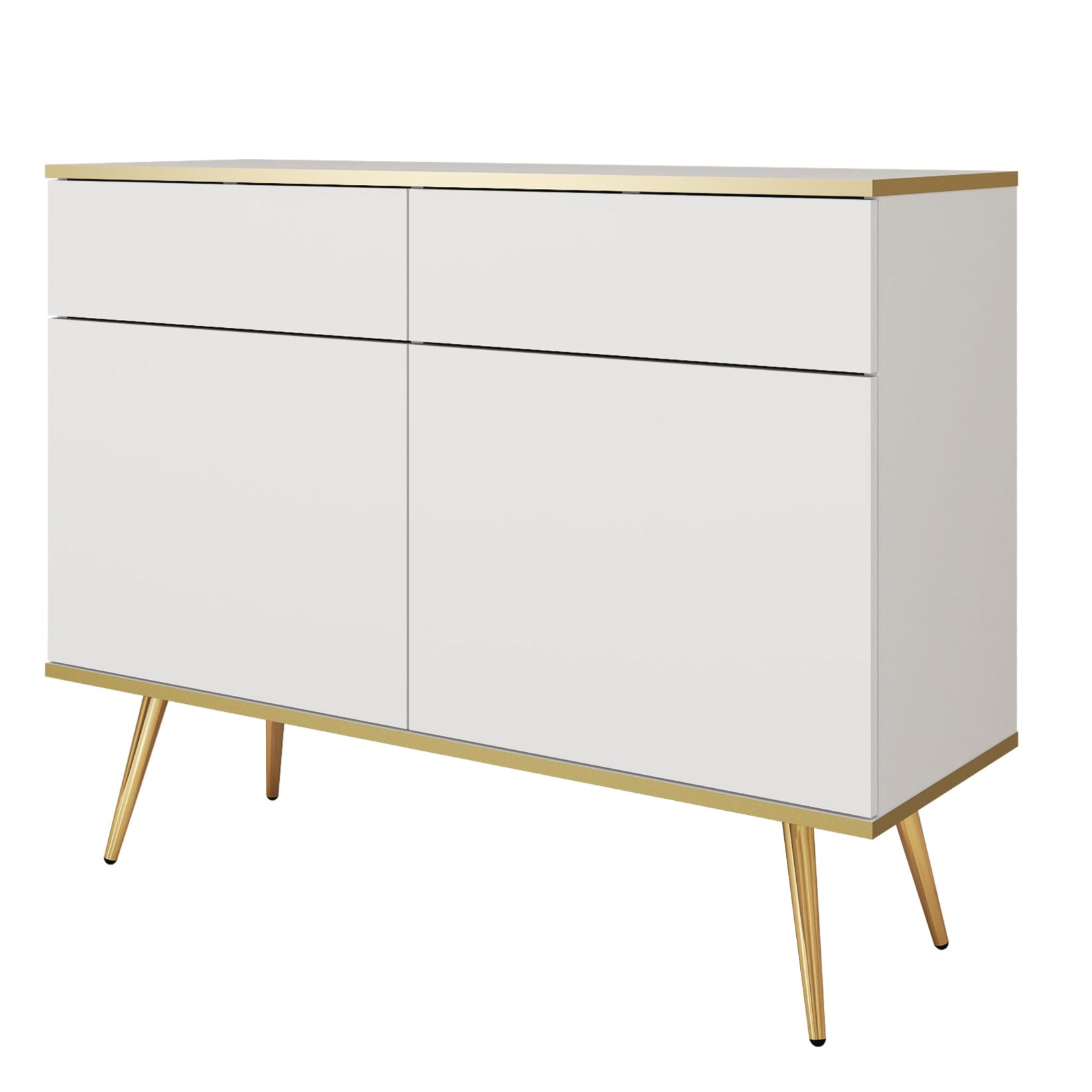 Kumode O2 107/85/39 cm balts/zelts - N1 Home