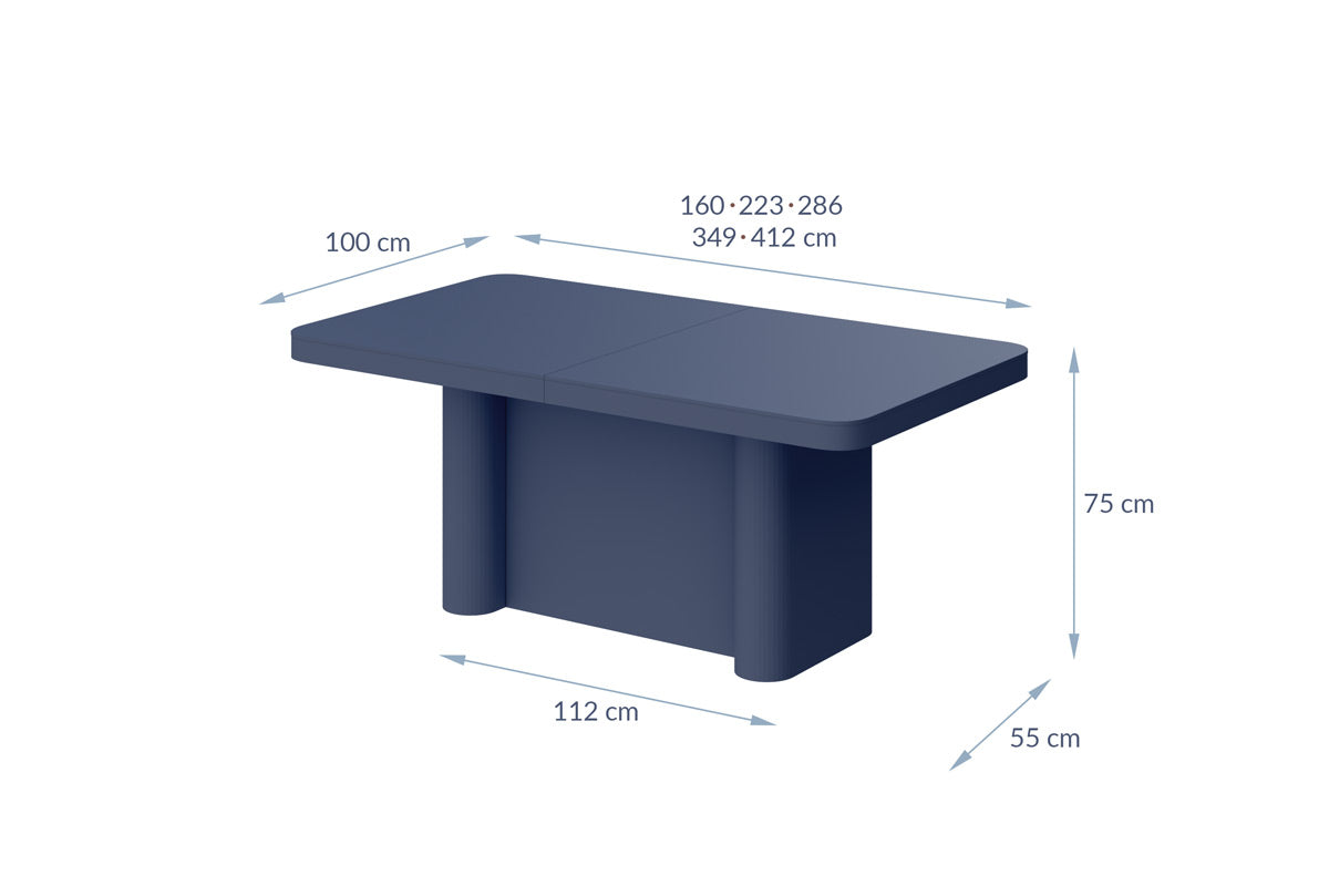 Galds Porto 160-412/100/75 cm kašmirs - N1 Home