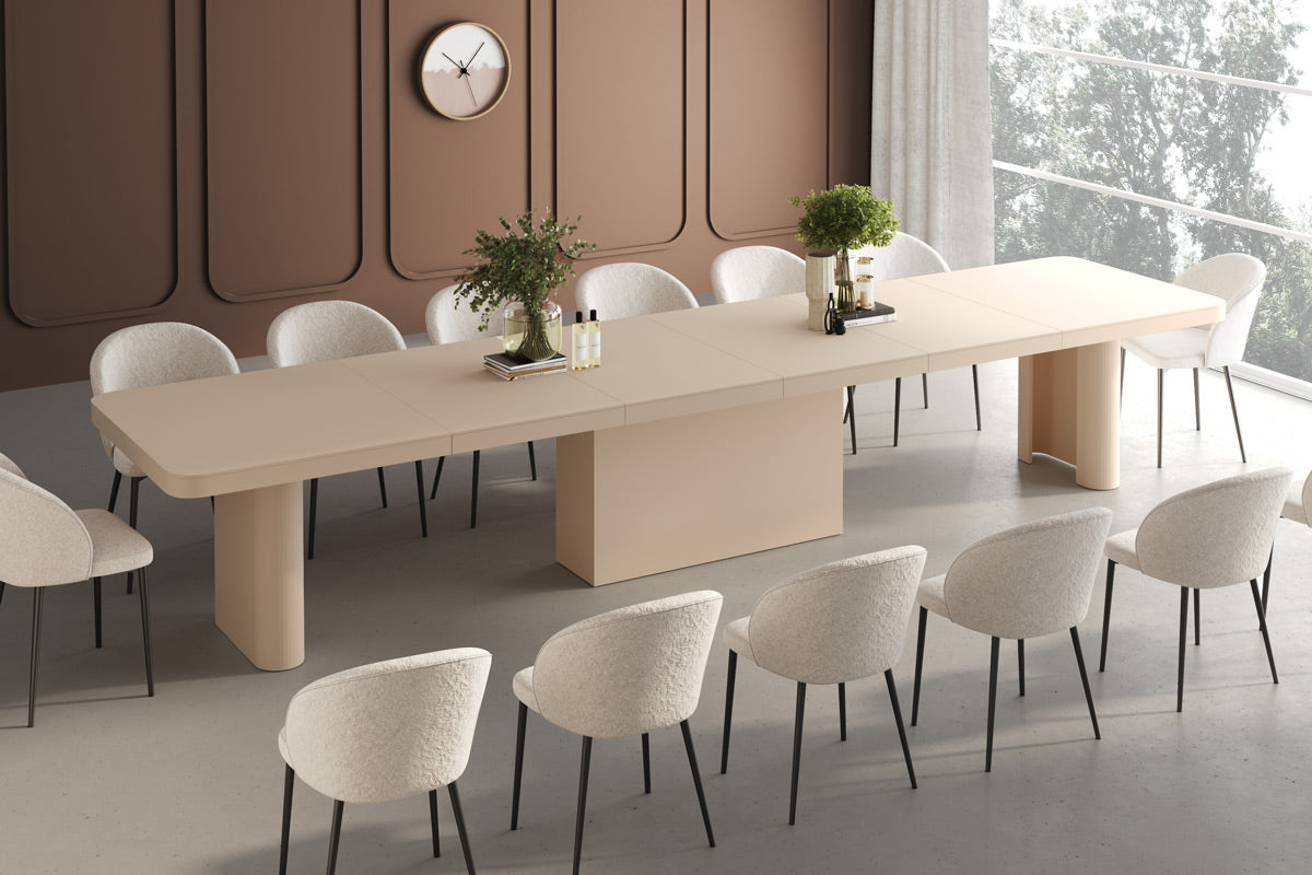 Galds Porto 160-412/100/75 cm kapučīno - N1 Home