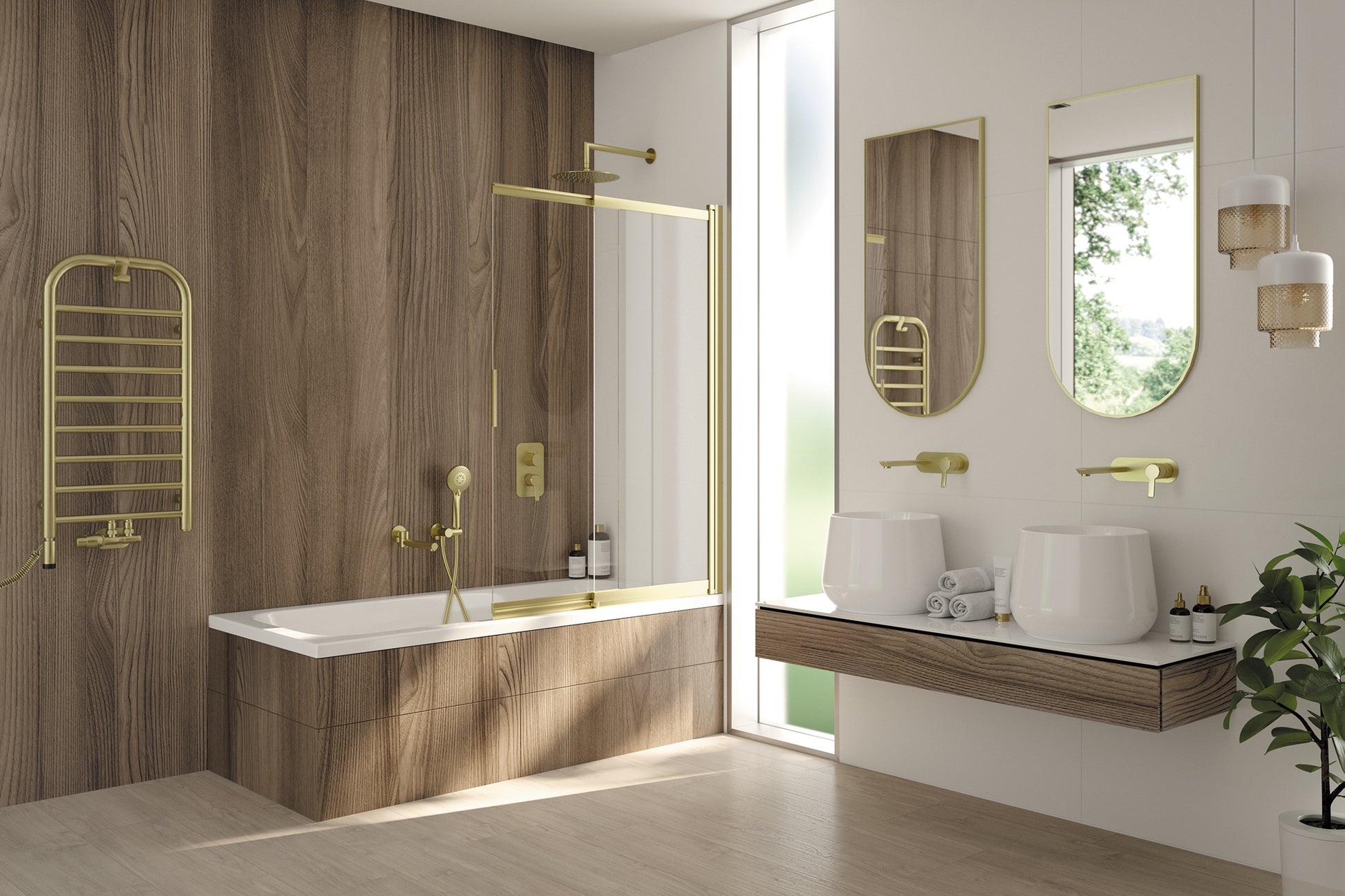 Iebūvēts izlietnes maisītājs Arnika 252 mm matēts zelts - N1 Home