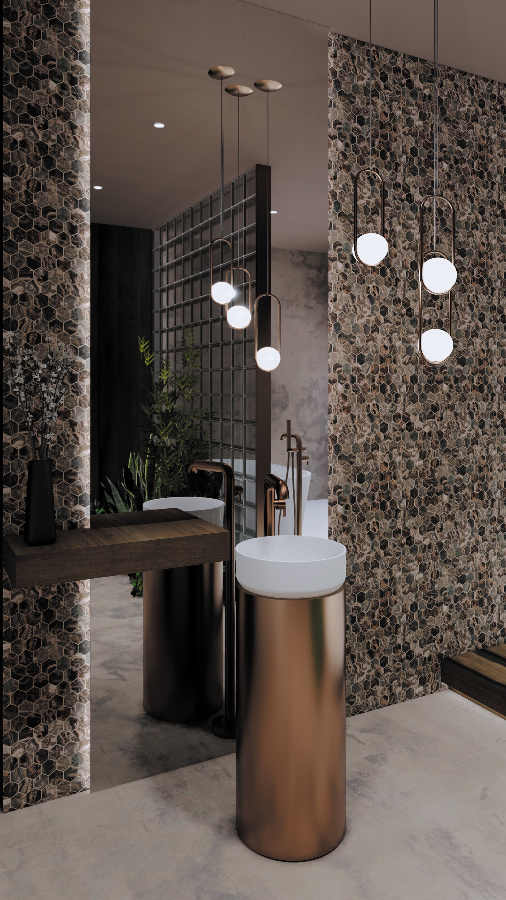 Izlietnes maisītājs, brīvi stāvošs Silia 1090 mm matēta bronza - N1 Home