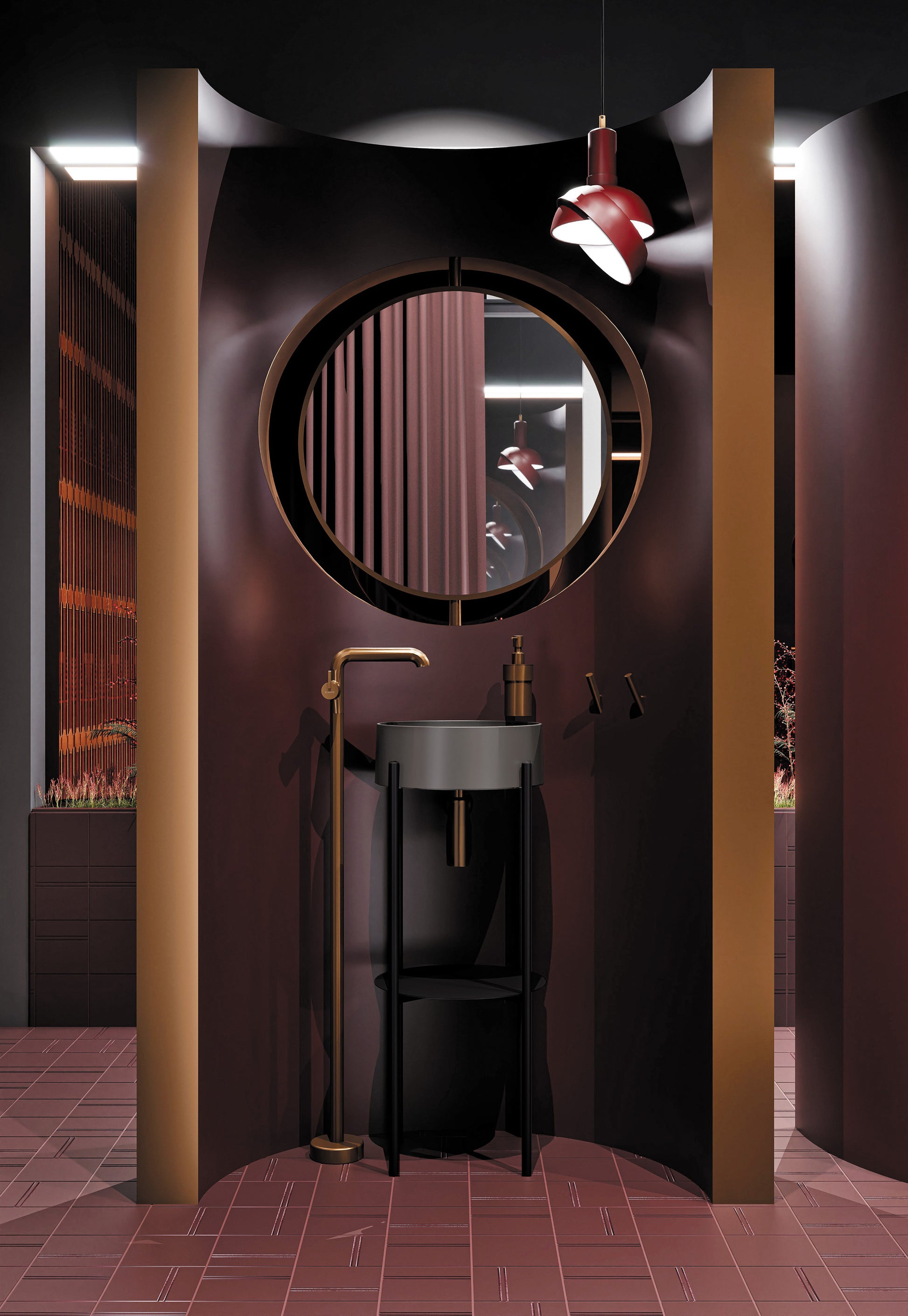 Izlietnes maisītājs, brīvi stāvošs Silia 1090 mm matēta bronza - N1 Home