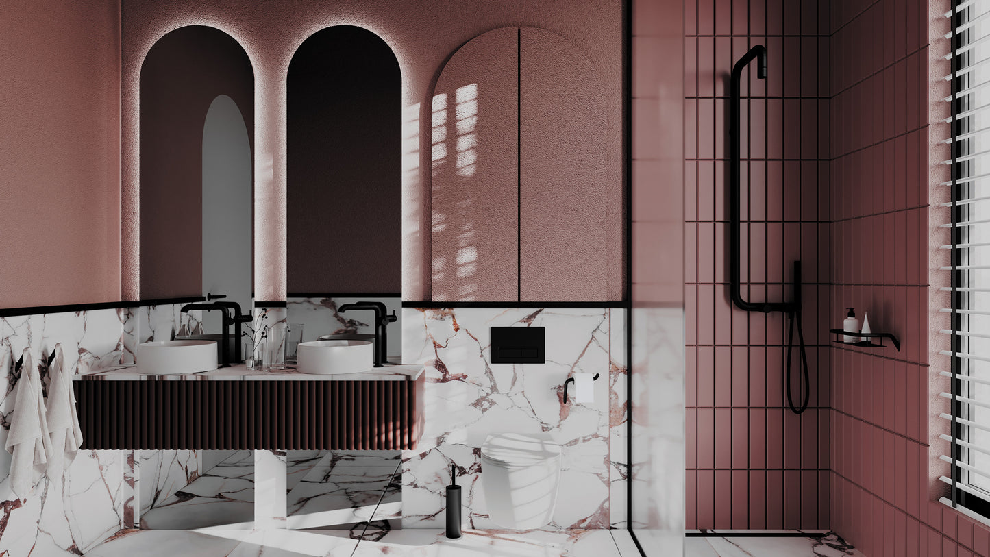 Izlietnes maisītājs, augsts, ar taisnstūra snīpi Silia 305 mm nero - N1 Home