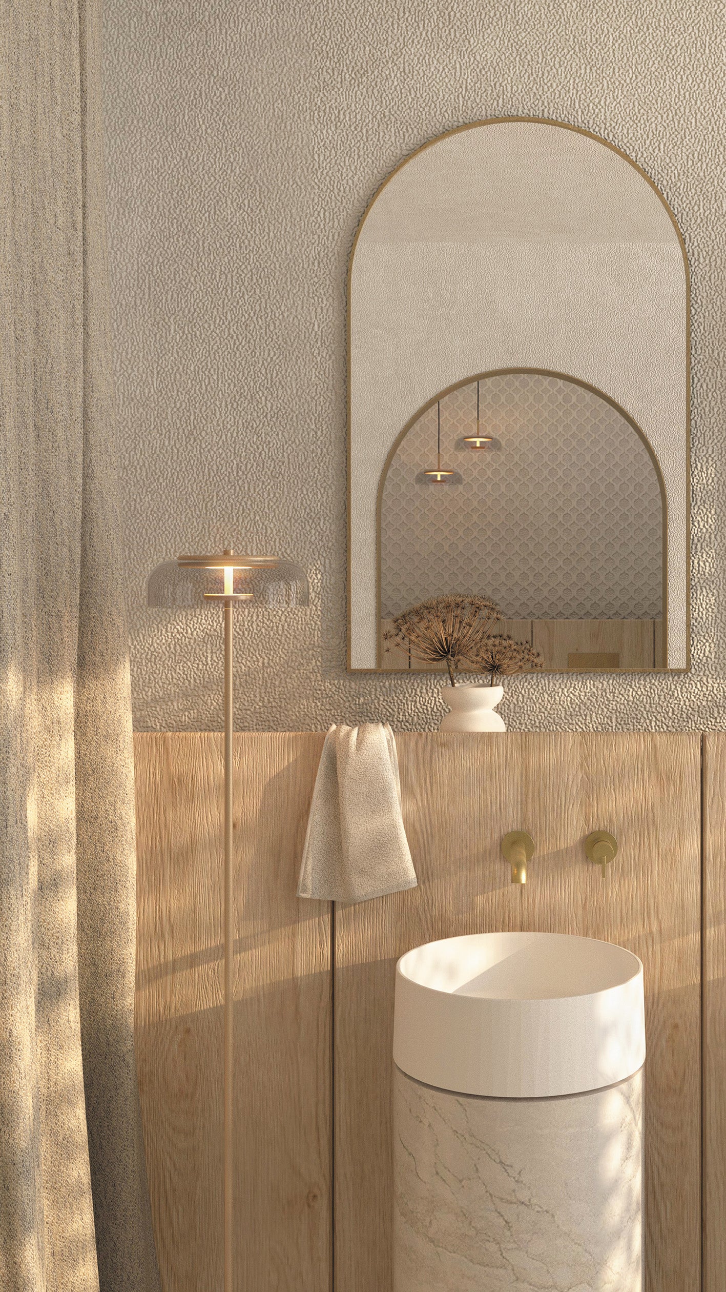 Iebūvēts izlietnes maisītājs Silia 222 mm matēts zelts - N1 Home