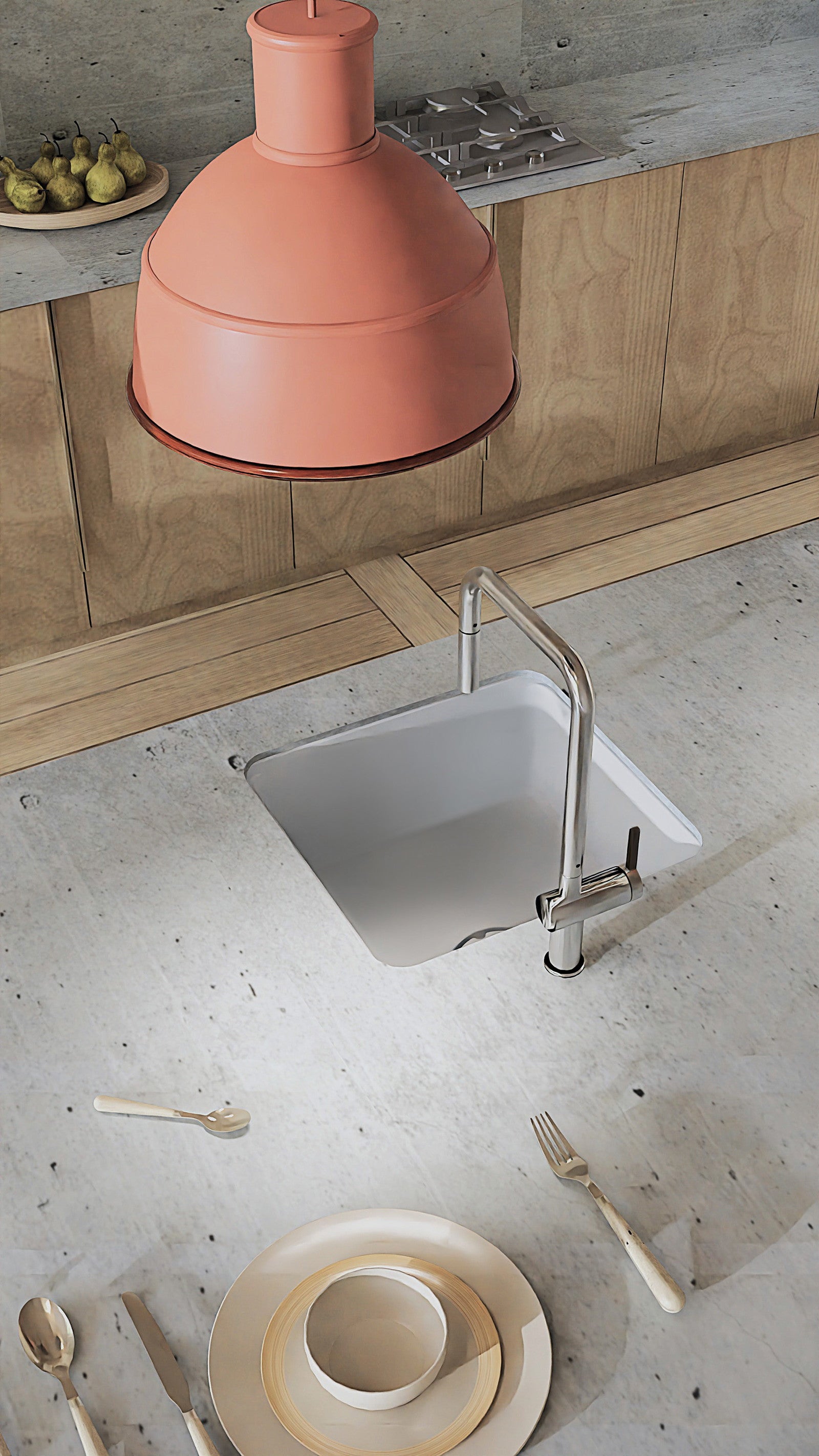 1-bļodas granīta izlietne Momi 500 x 450 x 230 antracīta metālika - N1 Home