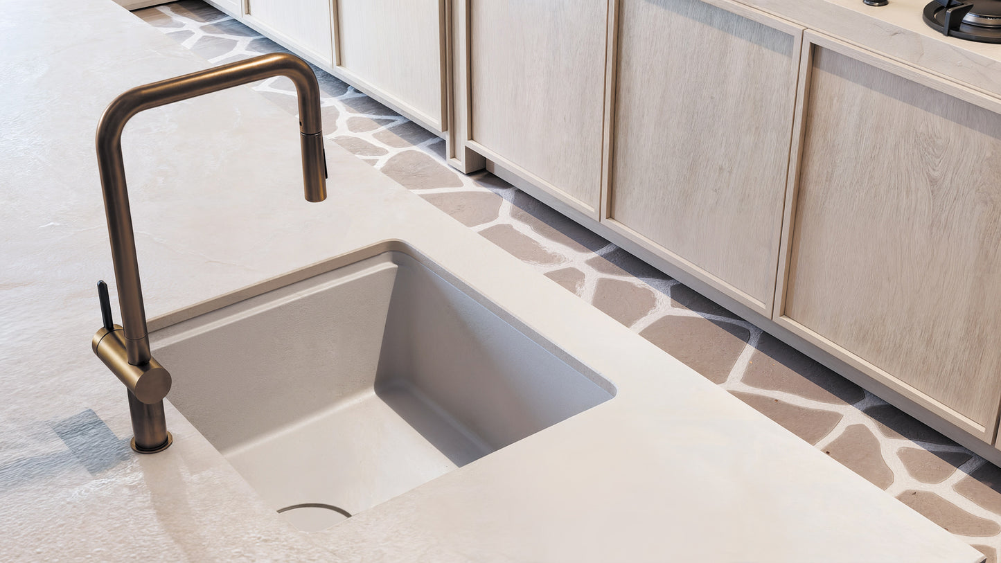 Virtuves jaucējkrāns ar izvelkamu snīpi Momi 408 mm nero - N1 Home