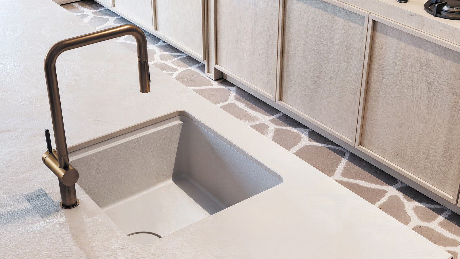 1-bļodas granīta izlietne Momi 500 x 450 x 230 nero - N1 Home