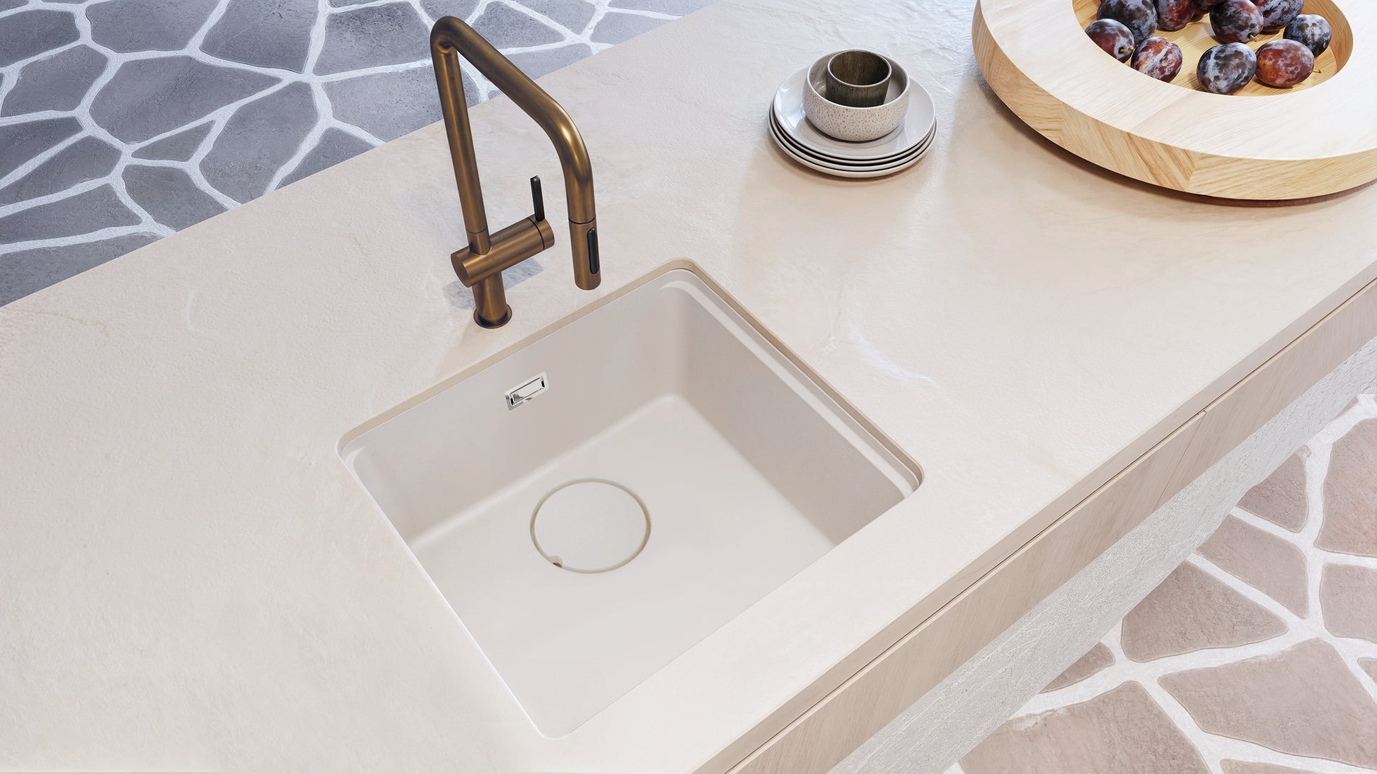 Virtuves jaucējkrāns ar izvelkamu snīpi Momi 408 mm matēta bronza - N1 Home