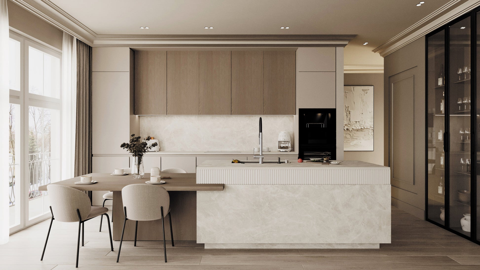 Virtuves jaucējkrāns ar ūdens filtra pieslēgumu un elastīgu snīpi Magnetic 549 mm titanium - N1 Home