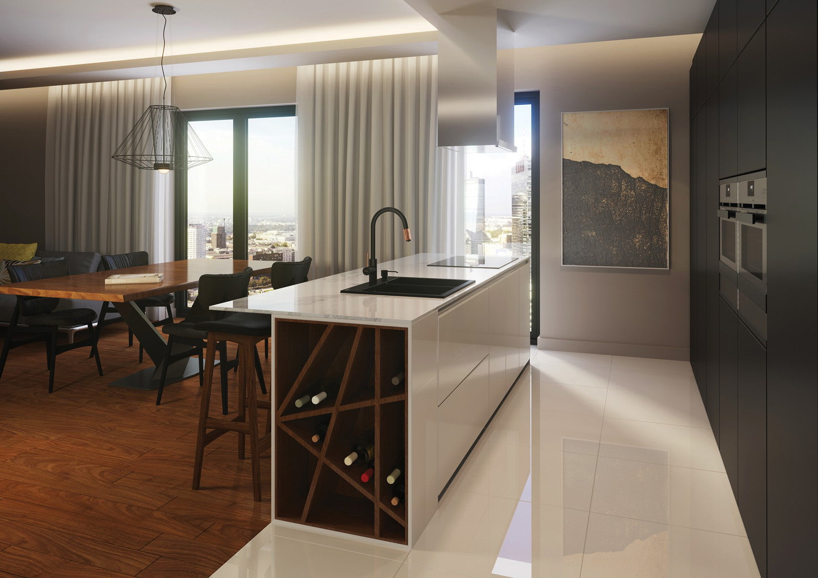 1,5 bļodiņas granīta izlietne Eridan 600 x 520 x 203 alabastrs - N1 Home