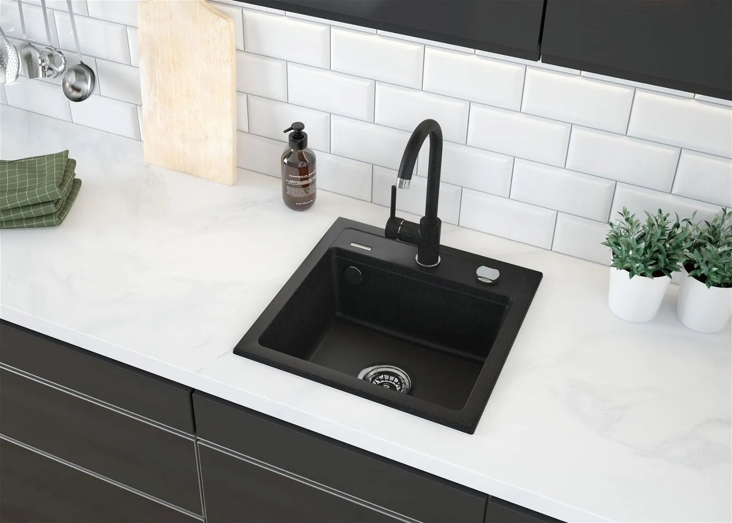 Granīta izlietne ar maisītāju grafīts - N1 Home